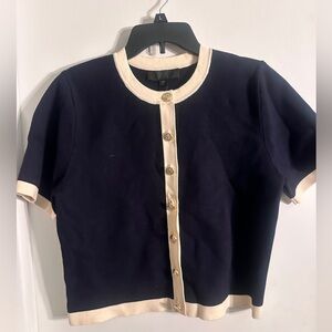 ZARA Round neck cardigan with short sleeves. NWT